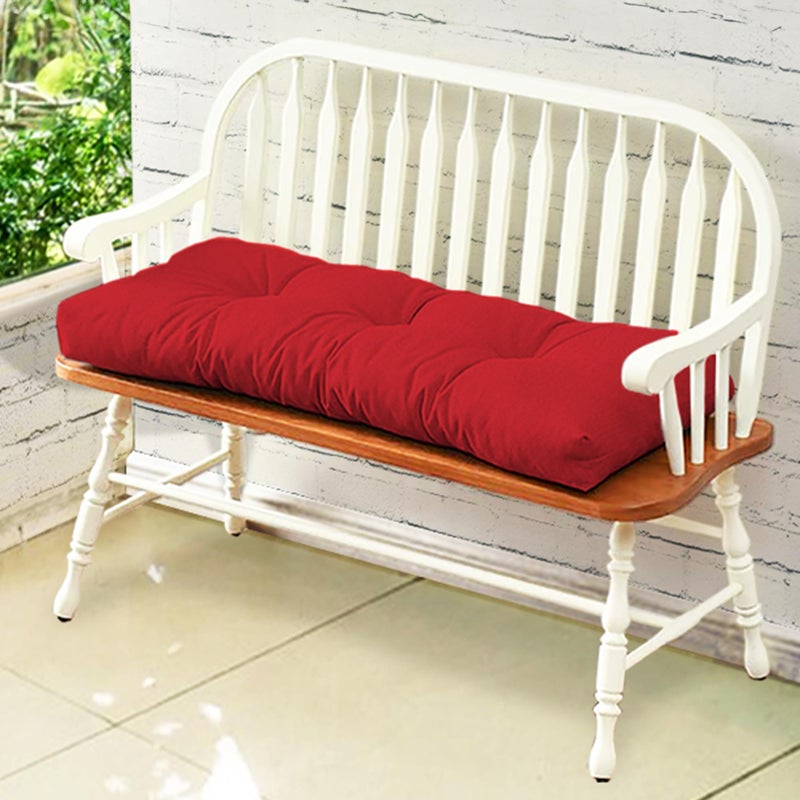 Klear Vu وسادة مقعد كليار فو الداخلية والخارجية مقاومة للبقع والتلاشي والماء والأشعة فوق البنفسجية لأرجوحة الشرفة وأثاث الفناء، 43x19، 1 قطعة (عبوة من 1)، أحمر سادة - Image 2